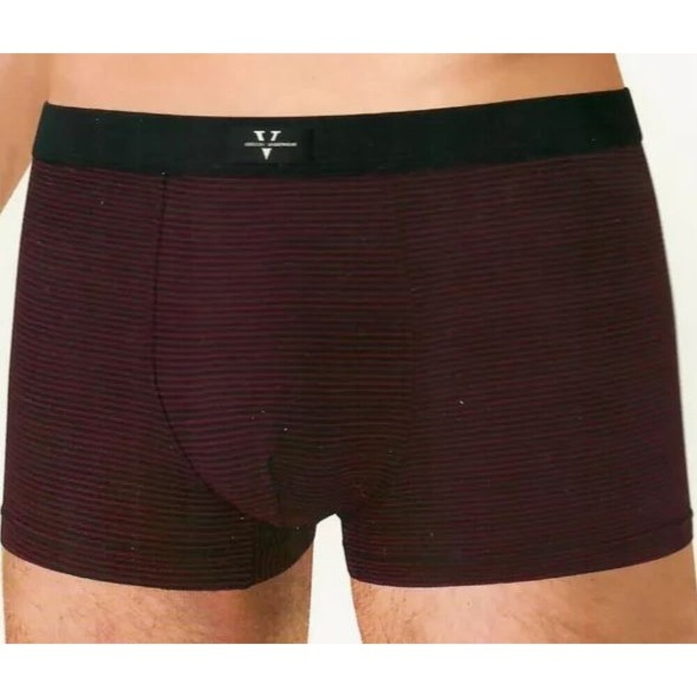 Men's 3XL Black Burgundy Striped Trunks Underwear Boxer Briefs Soft Breathable